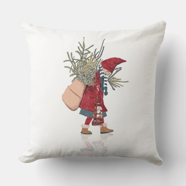 Almofada Pequeno Auxiliar de Natal Vintage (Frente)