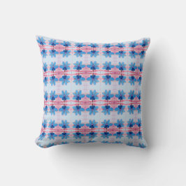 Almofada Pequeno Floral Azul Ousado em Aquarela