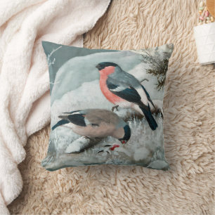 Almofada Pequeno pássaro bonito - Bullfinch, Arte