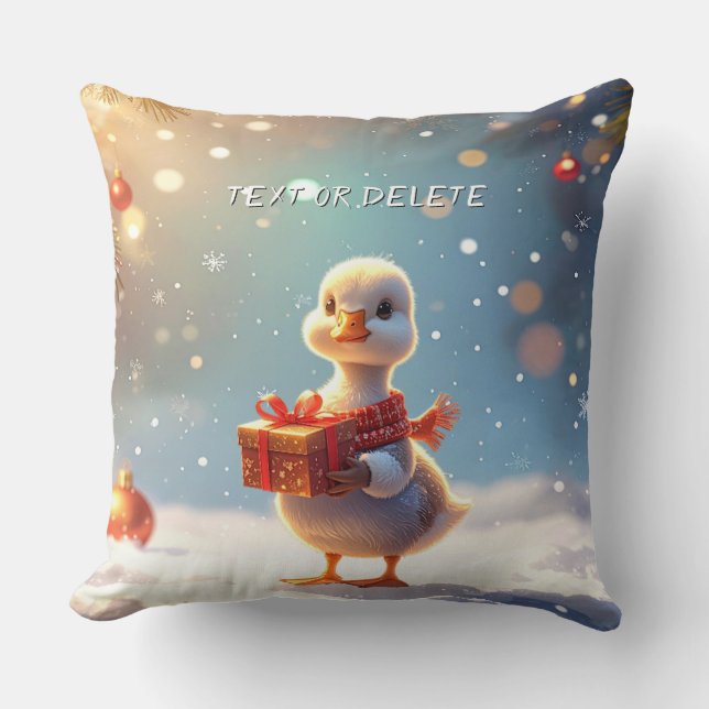 Almofada Pequeno Travesseiro de Natal de Pato (Frente)