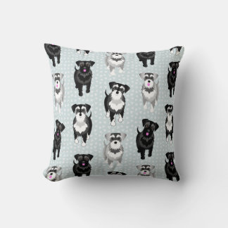 Almofada Pequenos Schnauzers bonitos no Estilo Retroativo d