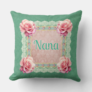 Almofada Peras Rosa Vintage - Damasco Desvanecido Personali