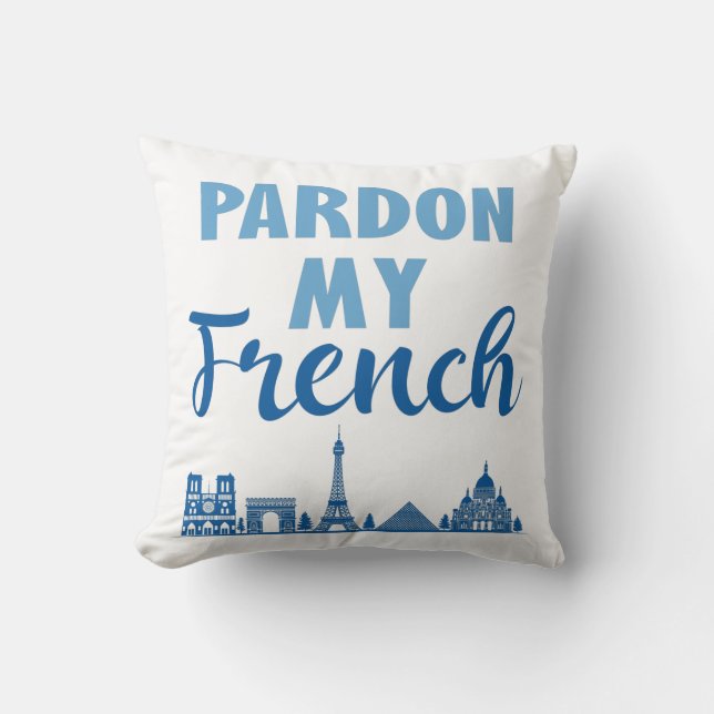 Almofada Perdão Meu Francês - Paris Skyline (Frente)