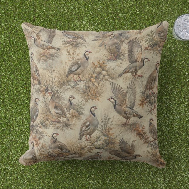 Almofada Perdiz Chukar, Arte  (Grama)