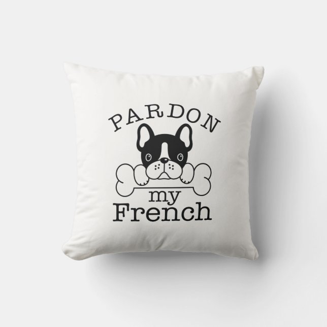 Almofada Perdoe o meu francês (Frente)