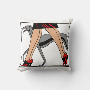 Almofada Pernas Art Deco Mulheres Galgo Whippet Cão R