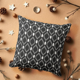 Almofada Pérolas Art Déco com padrão preto e branco