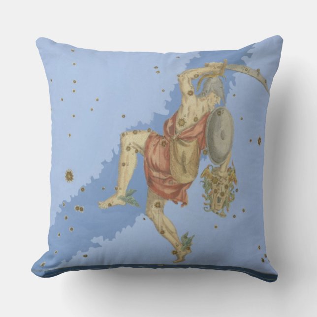 Almofada Perseus com a cabeça do Medusa, 'de Uranometria (Frente)