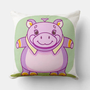 Almofada Personagem de Hipopótamo Feliz