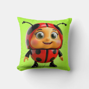 Almofada Personagem de Joaninha de Desenho Animado Fofo