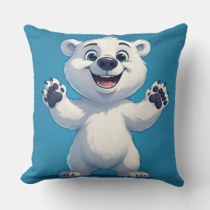 Almofada Personagem de Urso Polar de Desenho Animado Fofo