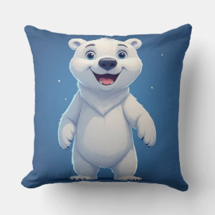 Almofada Personagem de Urso Polar de Desenho Animado Fofo