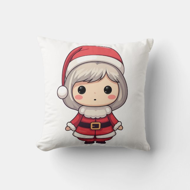 Almofada Personagem Fofo da Sra. Claus em Chibi (Frente)