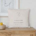 Almofada Personalização de Casamento de Arte Floral Ecru Mi<br><div class="desc">Travesseiro decorativo Personalizado De Casamento Elegante De Arte Floral Ecru Minimalista Ecru</div>