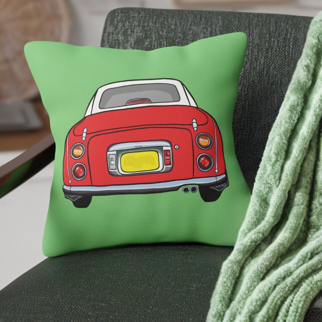 Almofada Personalização do carro do Figaro Vermelho Cinzent (Fun red figgy on a green pillow perfect for your car or home)
