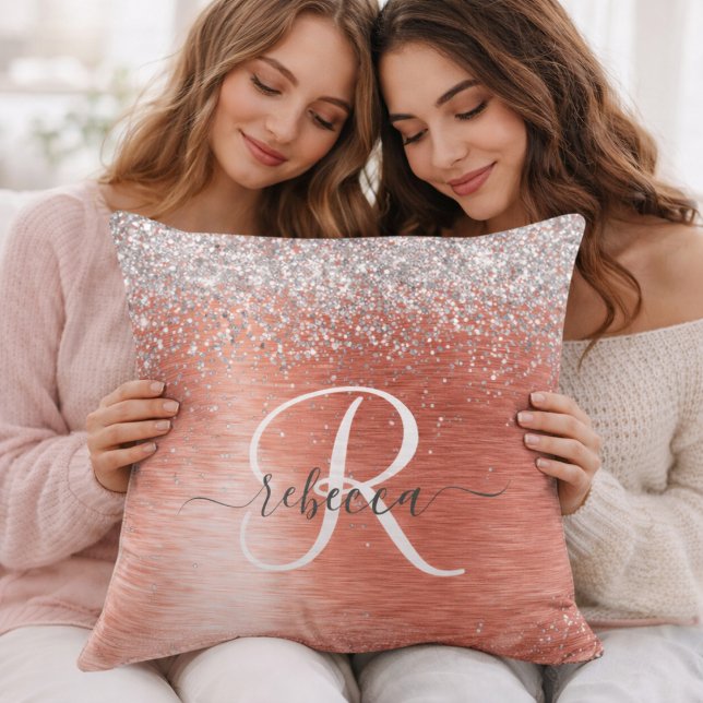 Almofada Personalizada com Inicial e Nome Coral Br (Criador carregado)