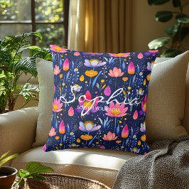 Almofada Personalizada Com Nome E Flores Inspirado
