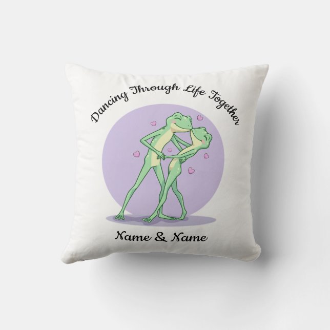 Almofada Personalizada de Casal de Rãs (Verso)