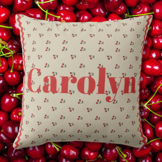 Almofada Personalizada de Lançar com Cereja e Nom