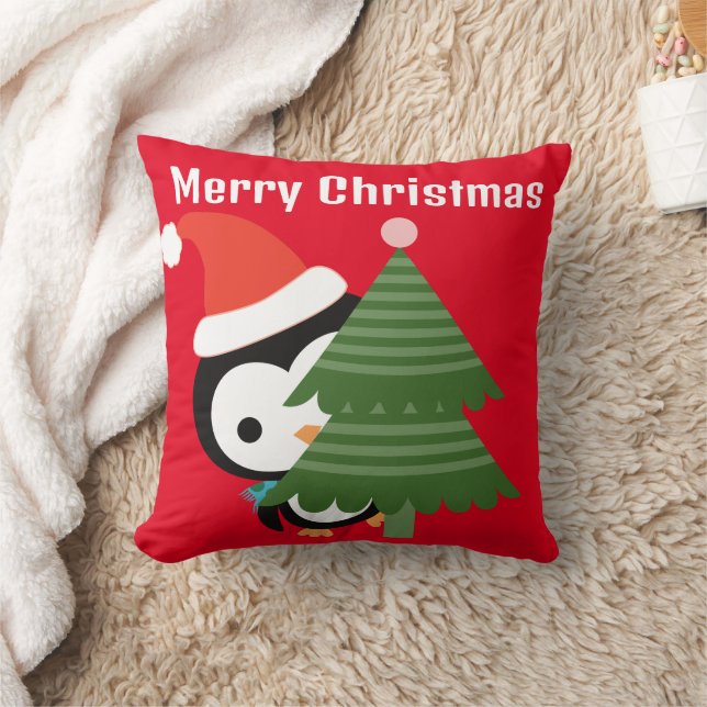 Almofada Personalizada de Natal de Pinguim Fofo pa (Cobertor)