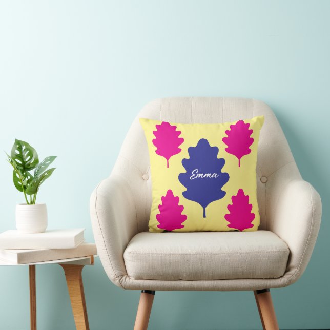 Almofada Personalizada Floral Nome Personalizado C (Cadeira)