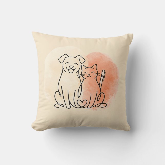 Almofada Personalizada Minimalista de Aquarela de  (Frente)