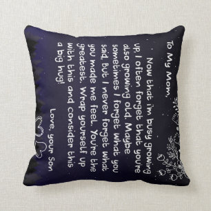 Almofada Personalizada Para Minha Mãe Carta De Amor Do Fil