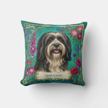 Almofada Personalizada Preto e Branco Lhasa Apso