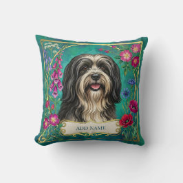Almofada Personalizada Preto e Branco Lhasa Apso