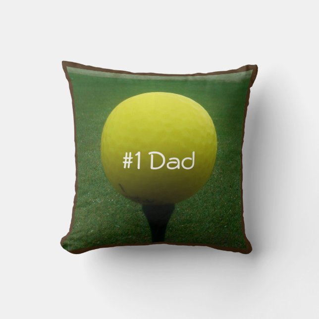 Almofada Personalizado com a bola de golfe Amarelo Name (Frente)