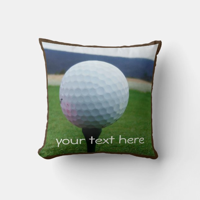 Almofada Personalizado com a bola de golfe branca Name (Frente)
