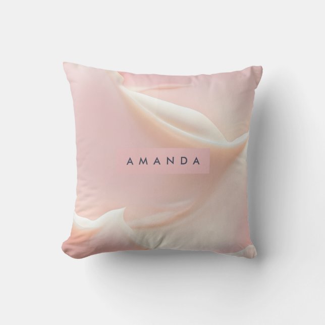 Almofada Personalizado Elegante Blush Macio Cetim Abstrato (Frente)
