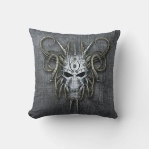 Almofada Personalizado Gótico do Crânio de Cyborg