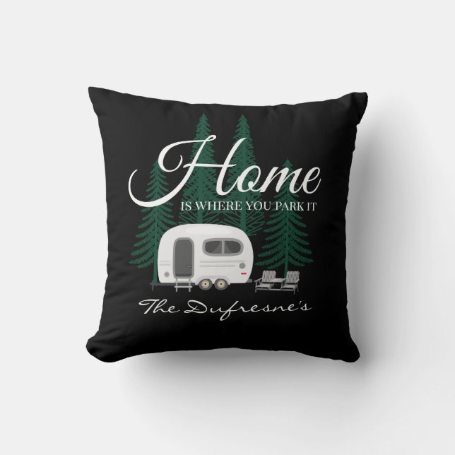 Almofada Personalizado "Home Is Where You Park It"   (Frente)