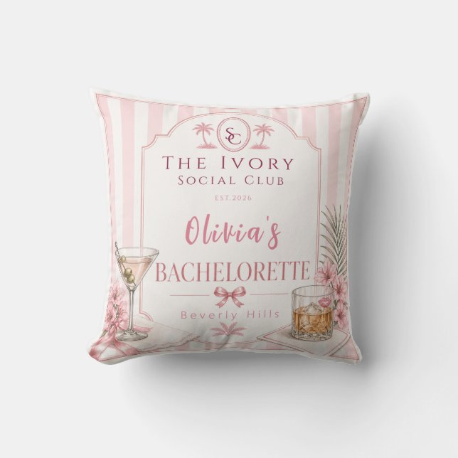 Almofada personalizado Lux Rosa Despedida de Solteira noiva (Frente)