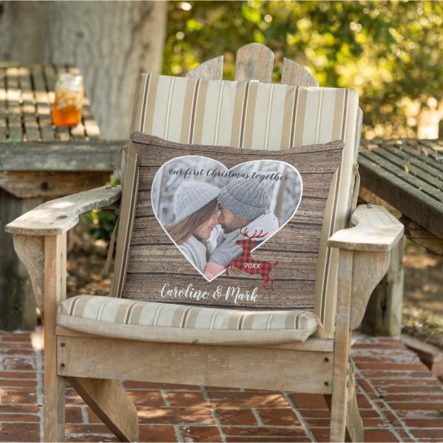 Almofada Personalizado Natal de Foto de Casal Personalizado (Cadeira)