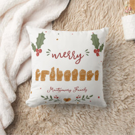 Almofada Personalizado Natal Feliz Biscoito de Gengibre Mão