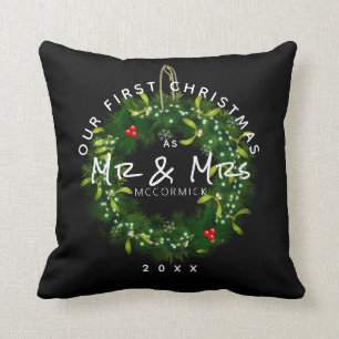 Almofada Personalizado Nosso Primeiro Natal Casado Recém