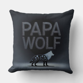 Almofada Personalizado Papa Wolf Nature Silhouette