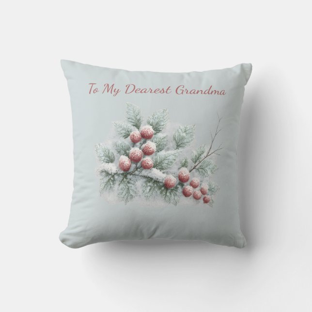Almofada Personalizado Para Minha Querida Avó Inverno Geado (Frente)