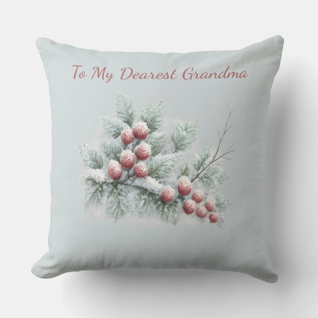 Almofada Personalizado Para Minha Querida Avó Inverno Geado (Frente)