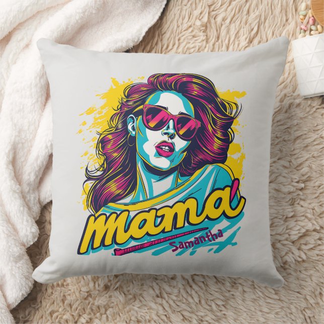 Almofada Personalizado Retro Mama Pop Art (12) (Cobertor)