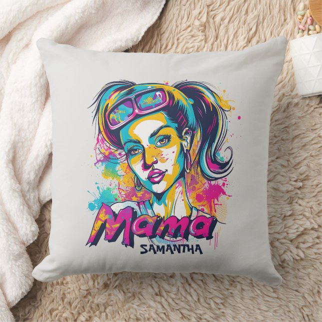 Almofada Personalizado Retro Mama Pop Art (18) (Cobertor)