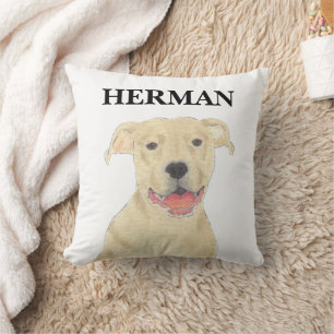 Almofada Personalizado Reversivelmente Fawn Tan Pitbull Sta