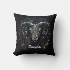 Almofada Personalizado signo do zodíaco Capricórnio Preto
