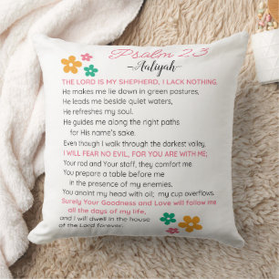 Almofada Personalizar Flores De Escritura De Bíblia Psalm 2