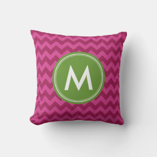 Almofada Personalizar Monograma de Chevron Roxo da Tendênc