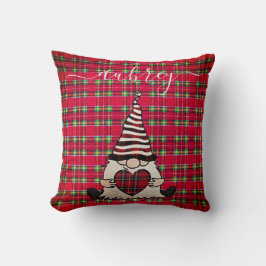 Almofada Personalizar Nome LOVE Gnome Valentines Xadrez de 