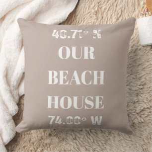 Almofada Personalizar nossas coordenadas da Beach House
