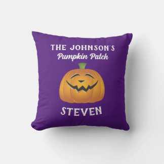 Almofada Personalizar o Nome da Família Pumpkin Patch Hallo